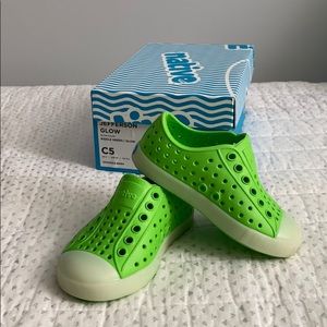 Glow in the dark green Native slipons